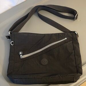 Kipling Black Crossbody Bag with Silver Accents